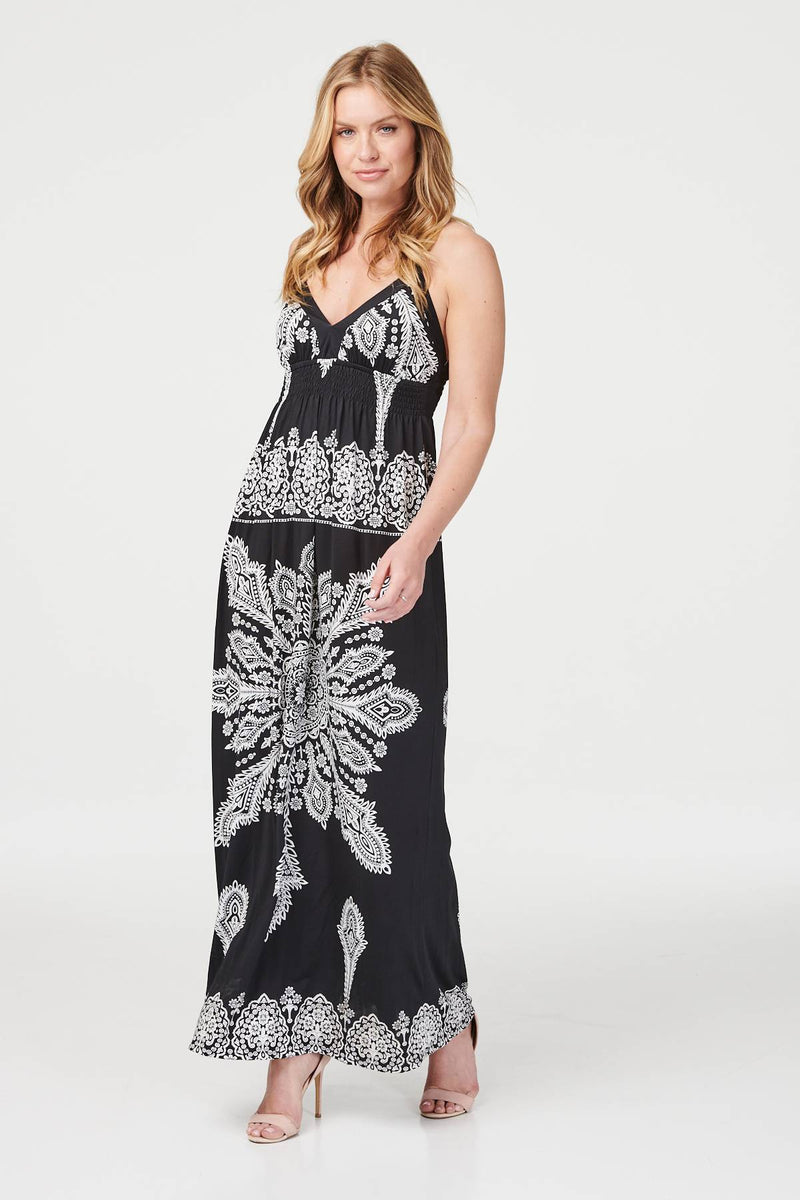 Black And White | Mosaic Print Maxi Dress