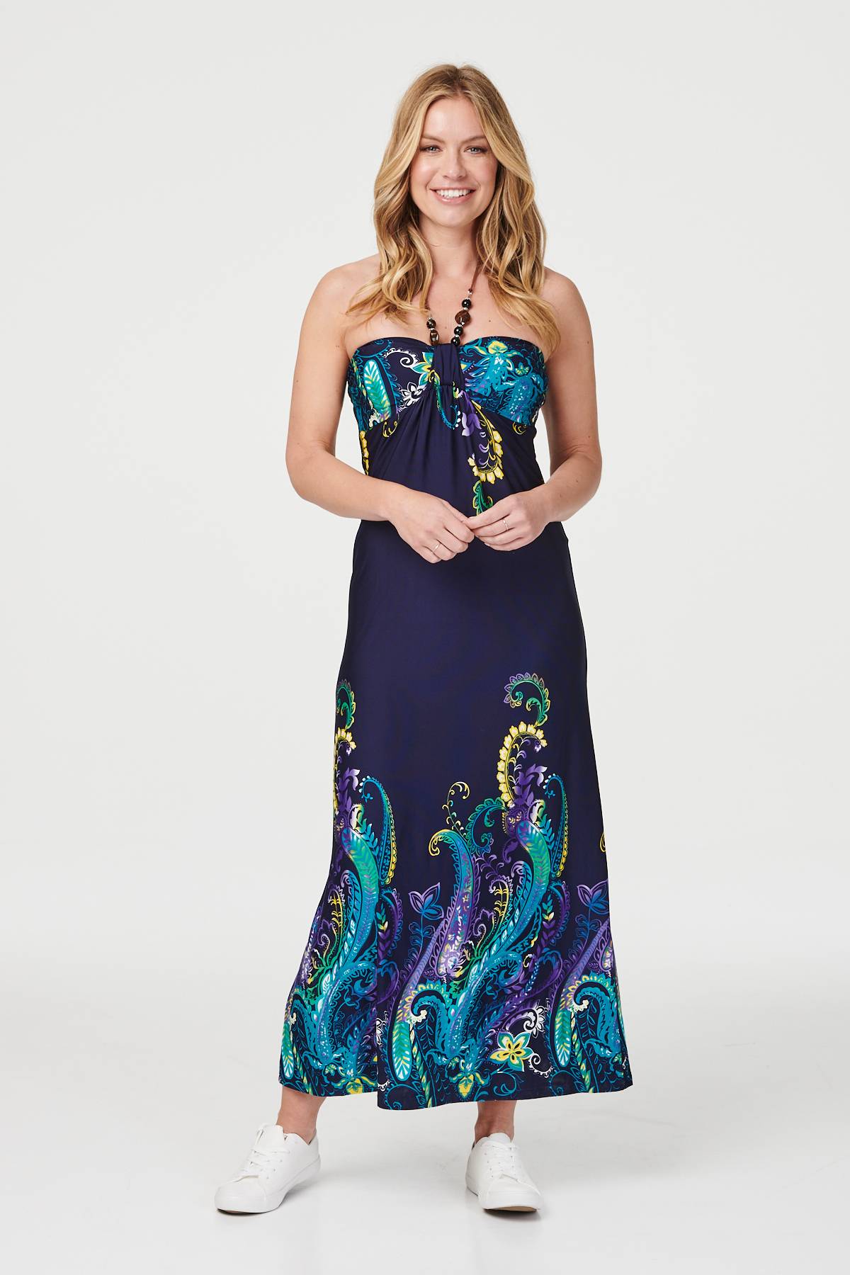Teal | Boho Halter Neck Maxi Dress