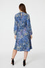 Blue | Ditsy Print High Neck Tea Dress