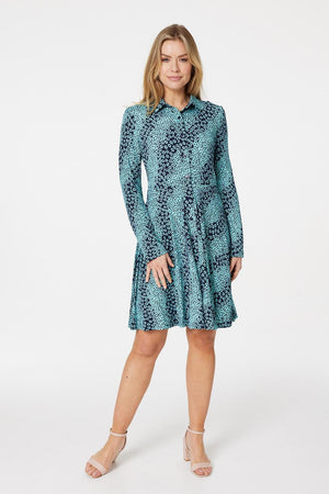 Teal | Ditsy Floral Shirt Dress