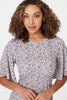 Blue | Floral Angel Sleeved Midi Dress