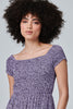 Purple | Ditsy Print Smocked Maxi Dress