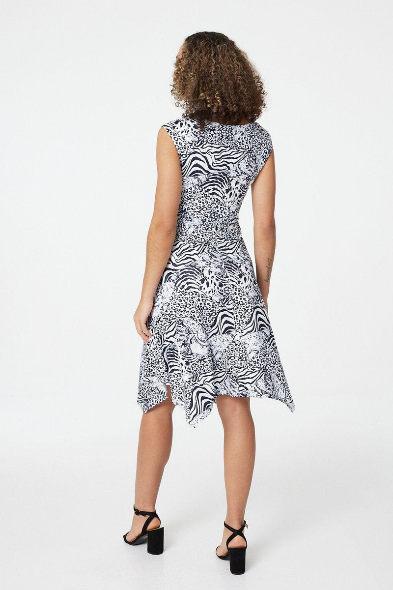 Black And White | Animal Print Hanky Hem Dress