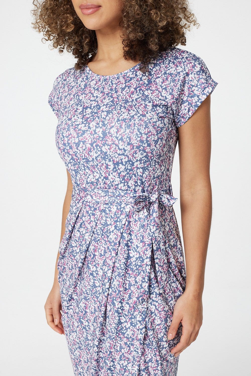 Grey | Printed Tulip Hem Dress