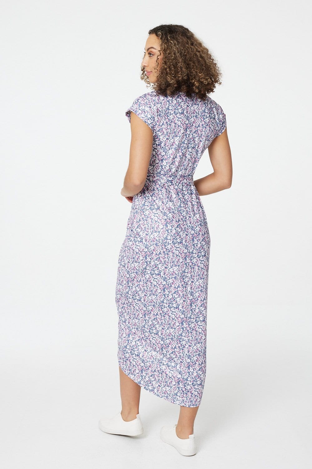 Grey | Printed Tulip Hem Dress