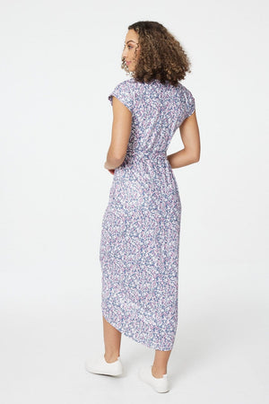 Grey | Printed Tulip Hem Dress