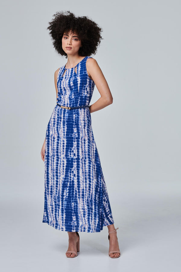 Blue | Tie Dye Cut Out Maxi Dress