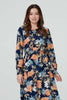 Navy | Floral Midi Tea Dress