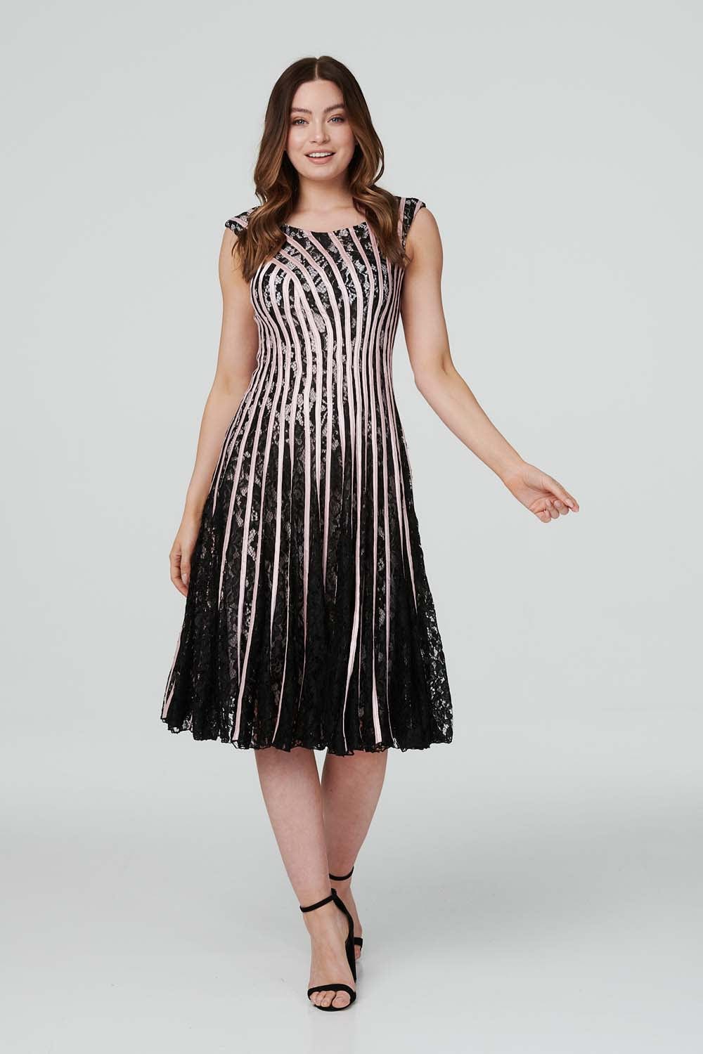 Pink | Floral and Lace Occasion Dress