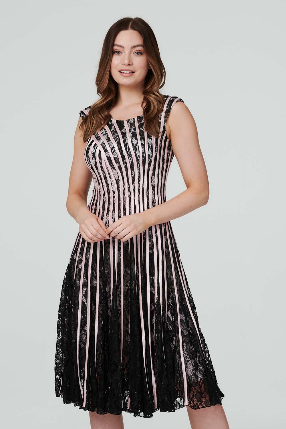 Pink | Floral and Lace Occasion Dress