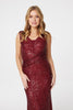 Red | Sequin Sleeveless Maxi Dress