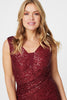 Red | Sequin Sleeveless Maxi Dress