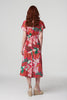 Pink | Leaf Print Midi Dress