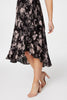 Black | Floral High Low Midi Dress