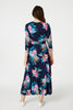 Navy | Floral Tie Waist Maxi Wrap Dress