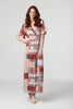 Red | Patchwork Side Split Maxi Dress