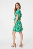 Green | Floral Angel Sleeve Wrap Dress