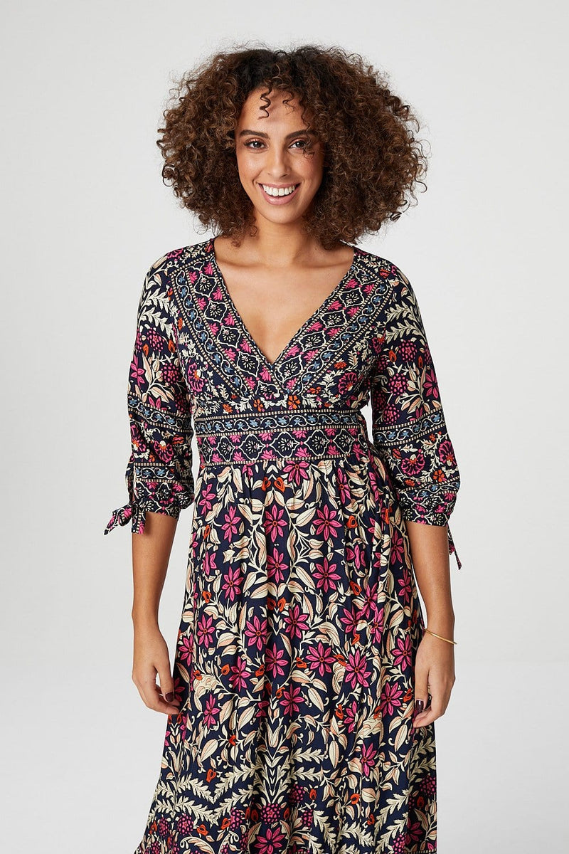 Plus size three quarter sleeve maxi dresses sale
