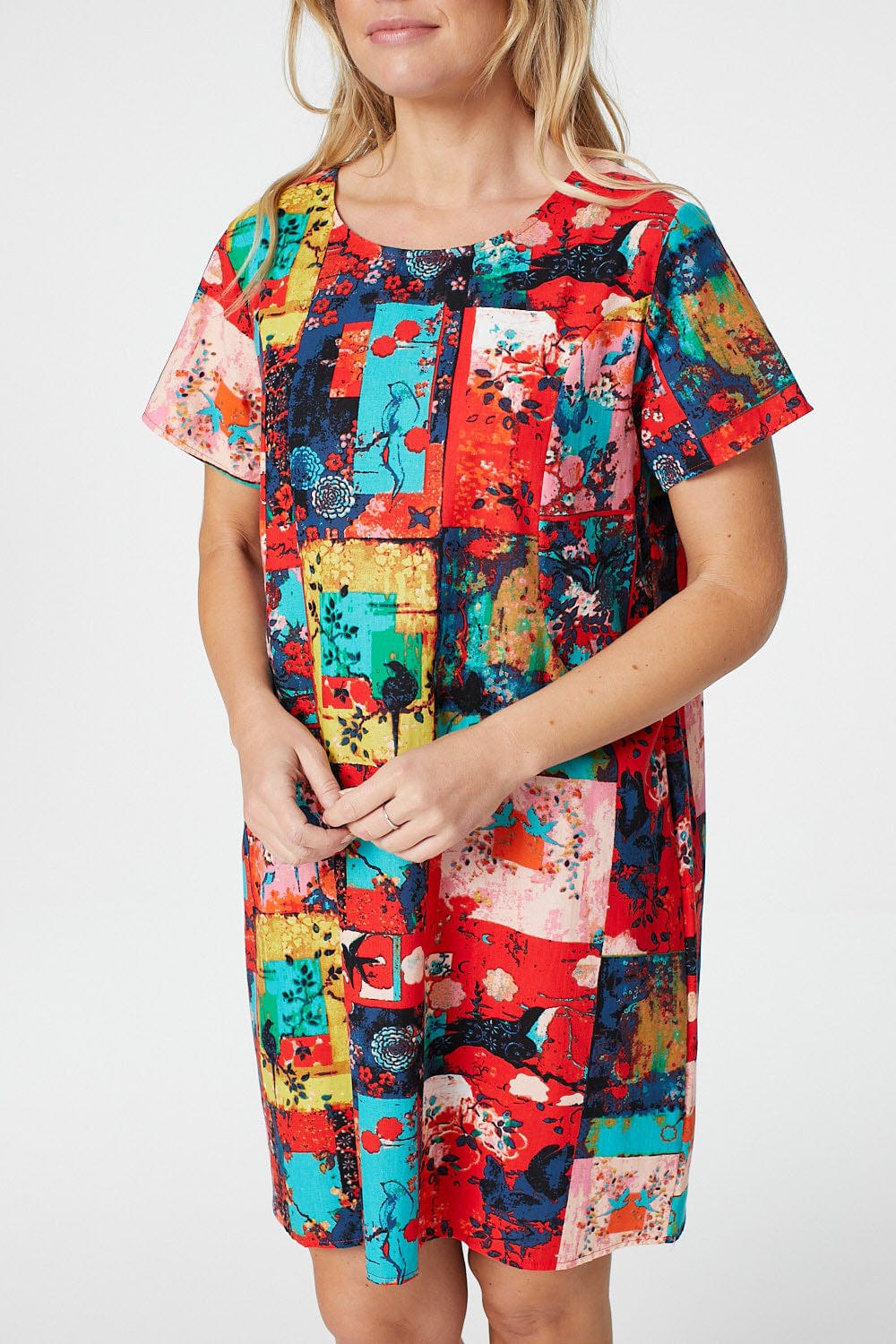 Orange | Abstract Print Oversized Shift Dress