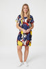 Navy | Floral Short Sleeve Shift Dress