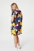Navy | Floral Short Sleeve Shift Dress