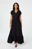 Black |Button Front Maxi Dress with Pocket