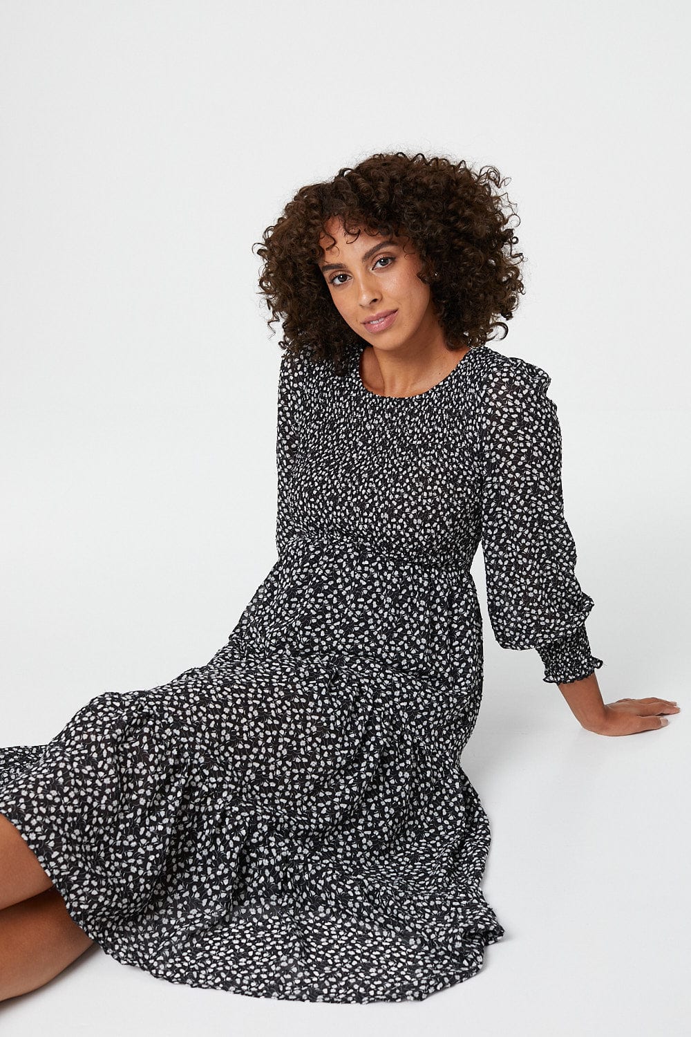 Ditsy Floral Long Sleeve Dress