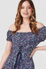 Navy | Floral Corset Front Maxi Dress