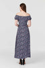 Navy | Floral Corset Front Maxi Dress