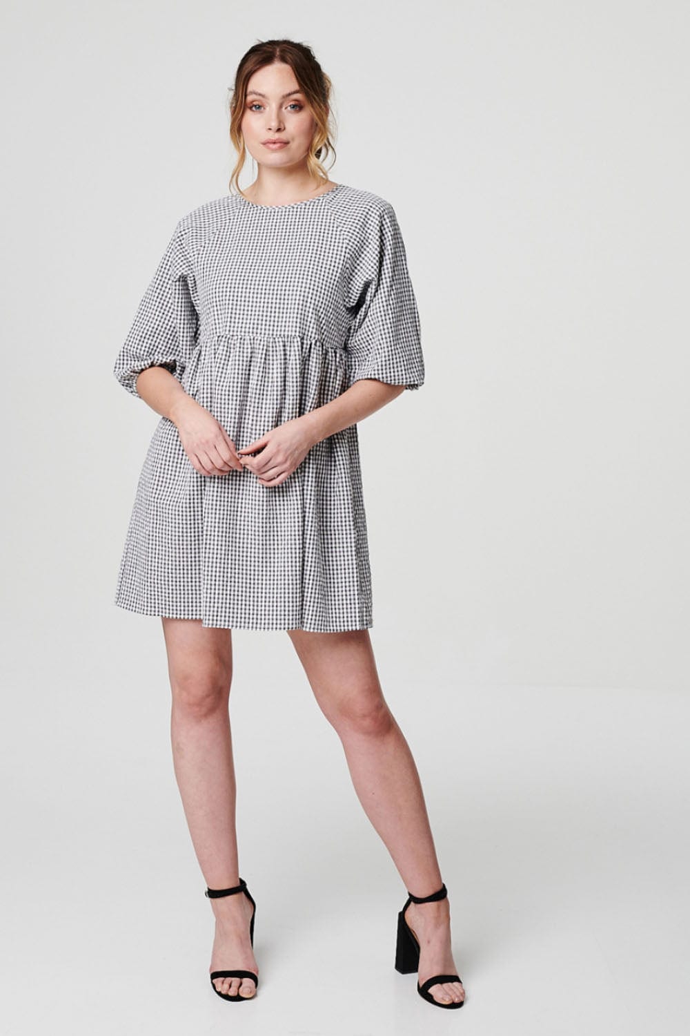 Black | Gingham Check Mini Dress