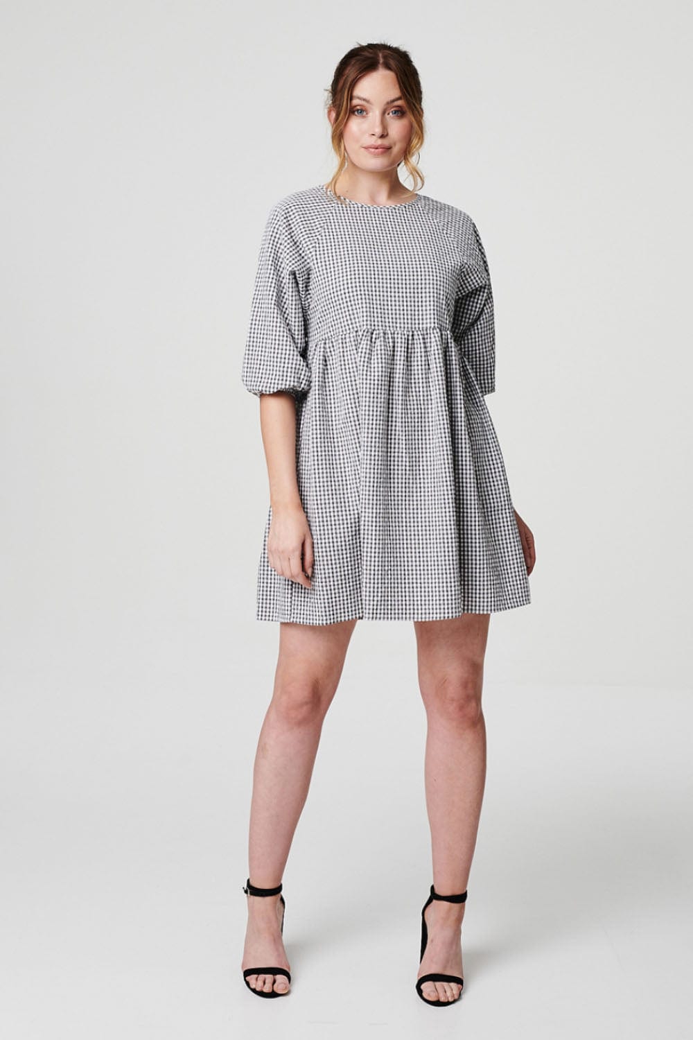 Black | Gingham Check Mini Dress