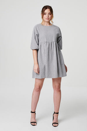 Black | Gingham Check Mini Dress