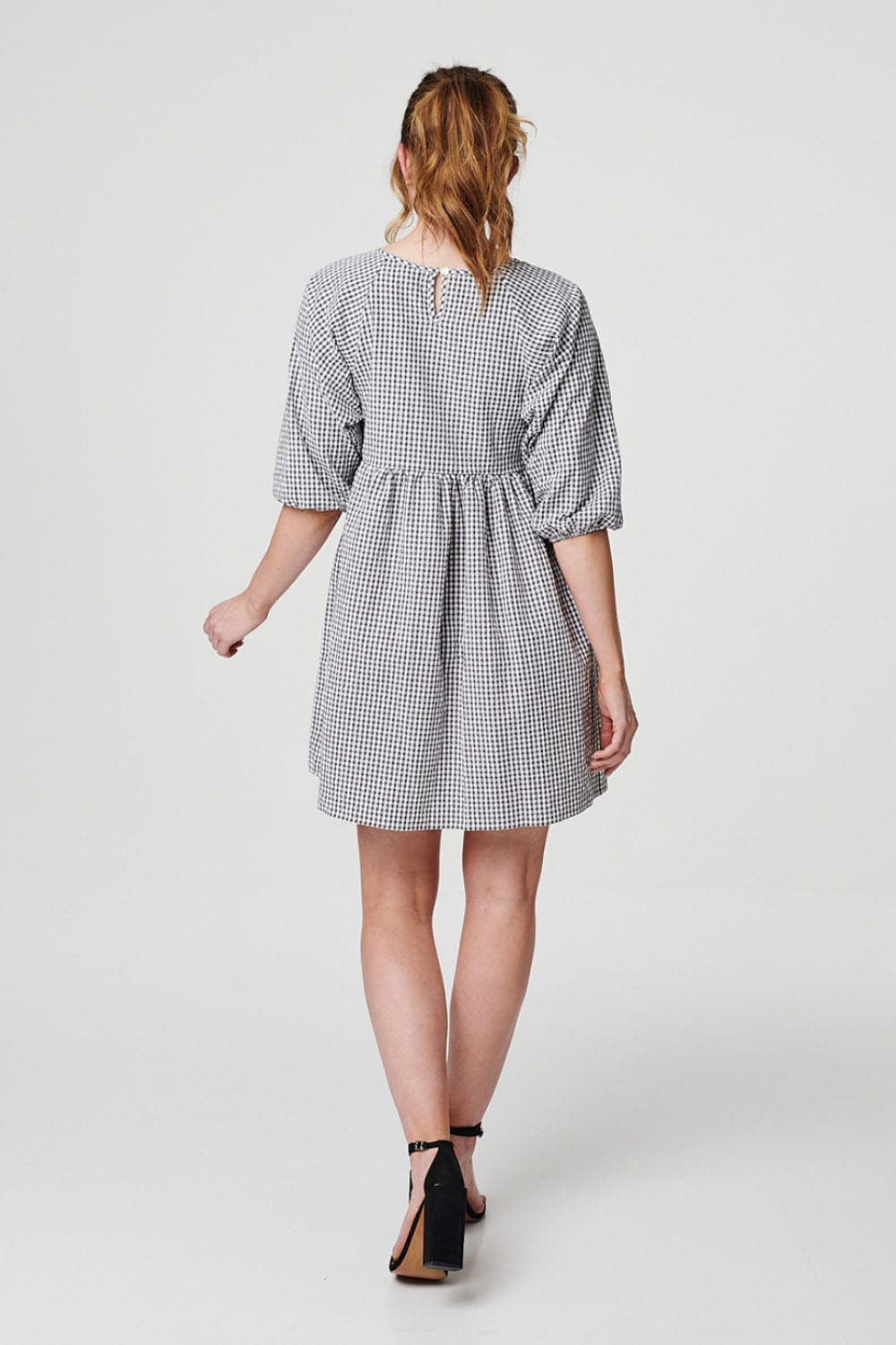 Black | Gingham Check Mini Dress