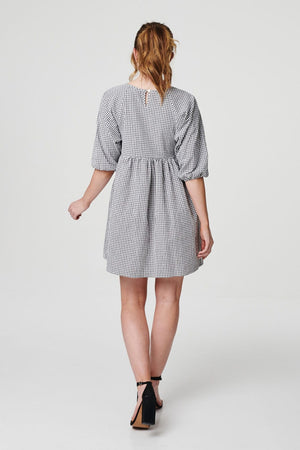 Black | Gingham Check Mini Dress