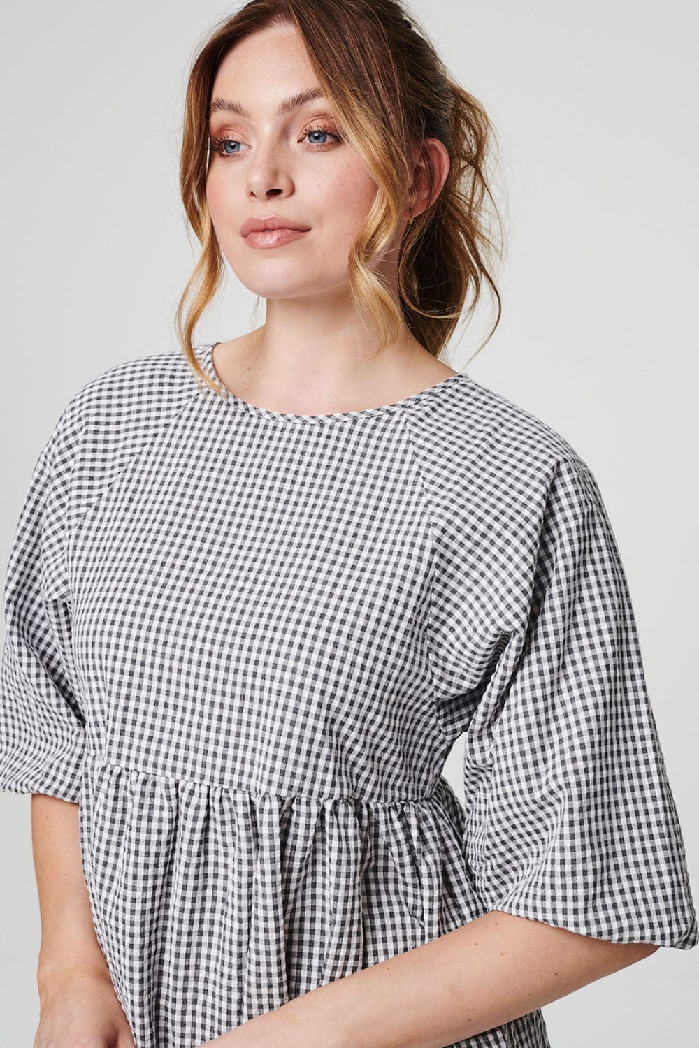 Black | Gingham Check Mini Dress