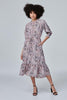 Pink | Animal Print Pephem Midi Dress