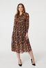 Rust | Vintage Floral Smocked Midi Dress : Model is 5'9