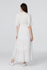 White | Short Sleeve Crochet Maxi Dress