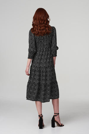 Black And White | Spotty Print Smocked Dress