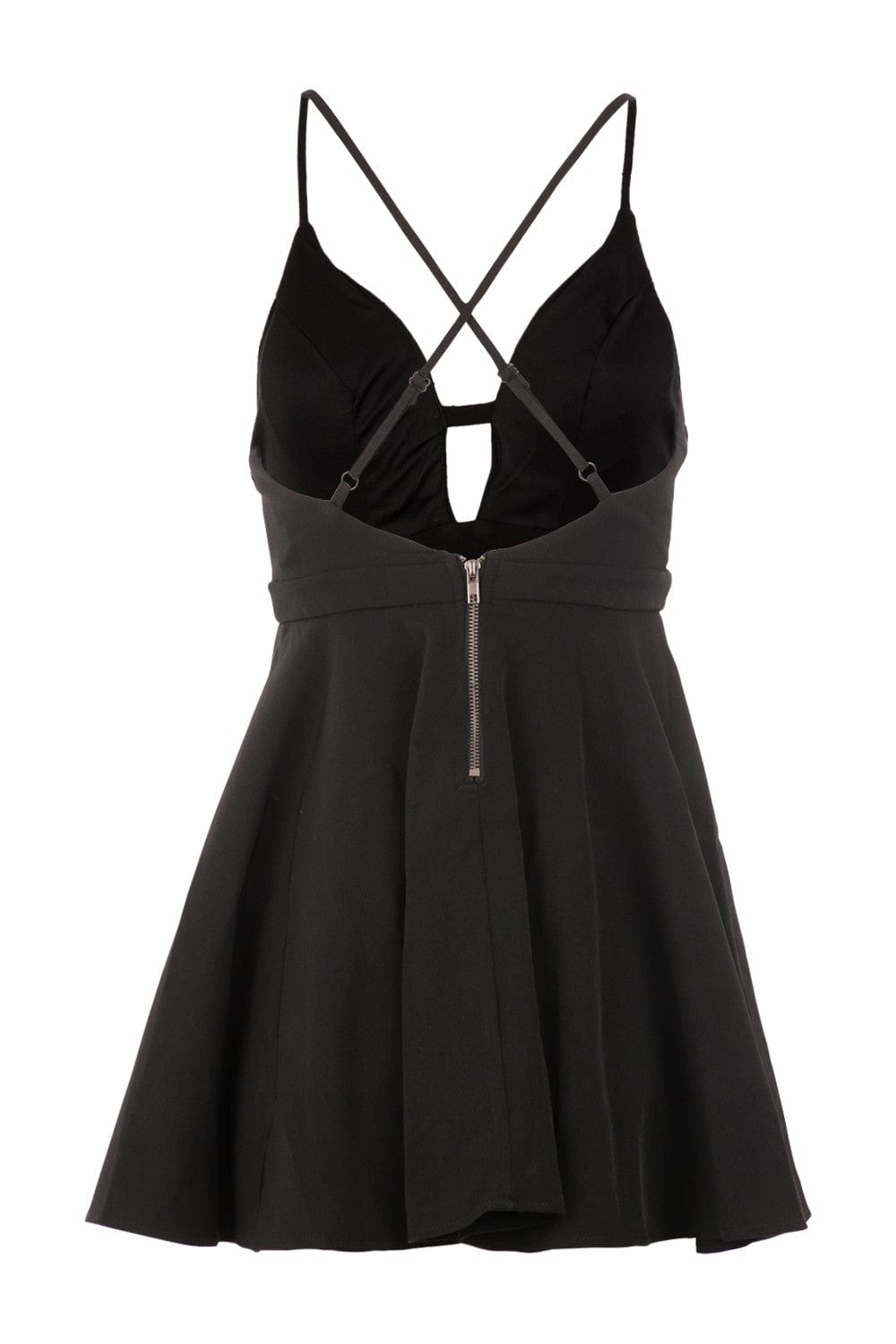 Black | Cut Out Back Slip Dress