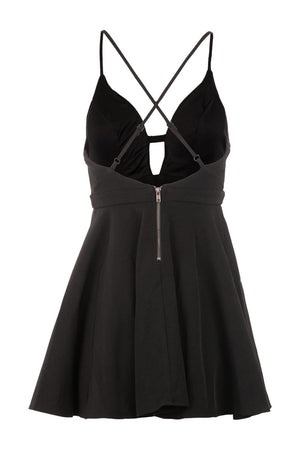Black | Cut Out Back Slip Dress