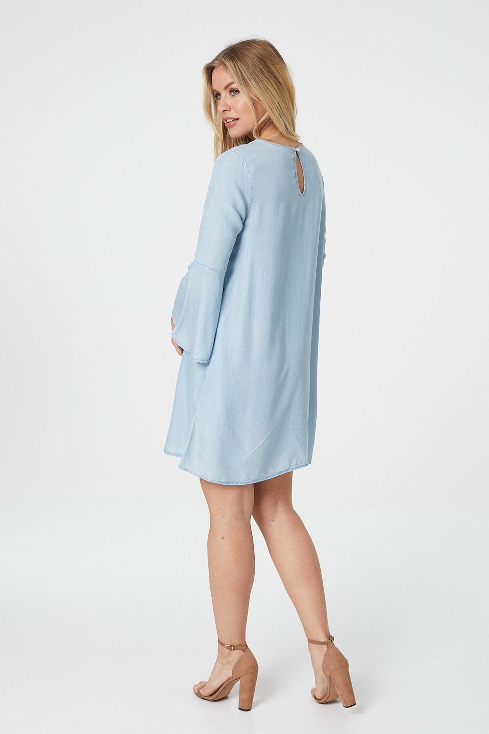 Embroidered Denim Smock Dress