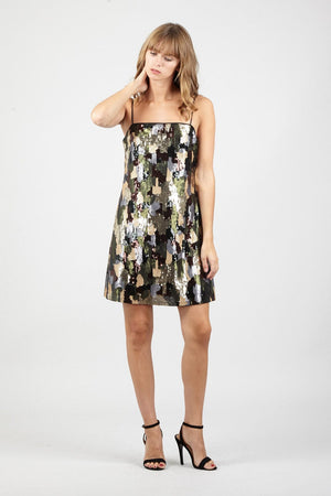 Black | Camo Sequin Mini Dress