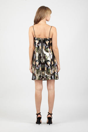 Black | Camo Sequin Mini Dress