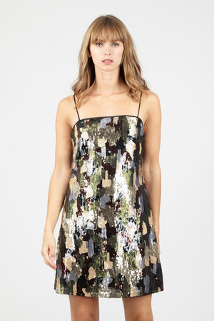 Black | Camo Sequin Mini Dress