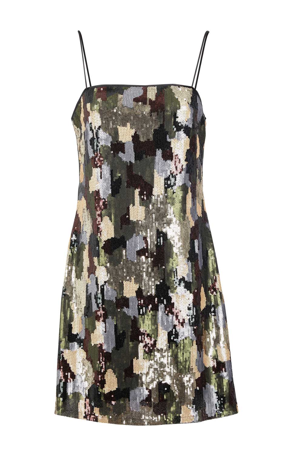Black | Camo Sequin Mini Dress