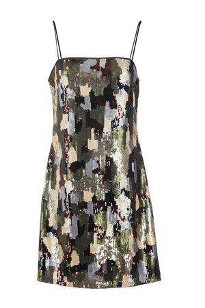 Black | Camo Sequin Mini Dress