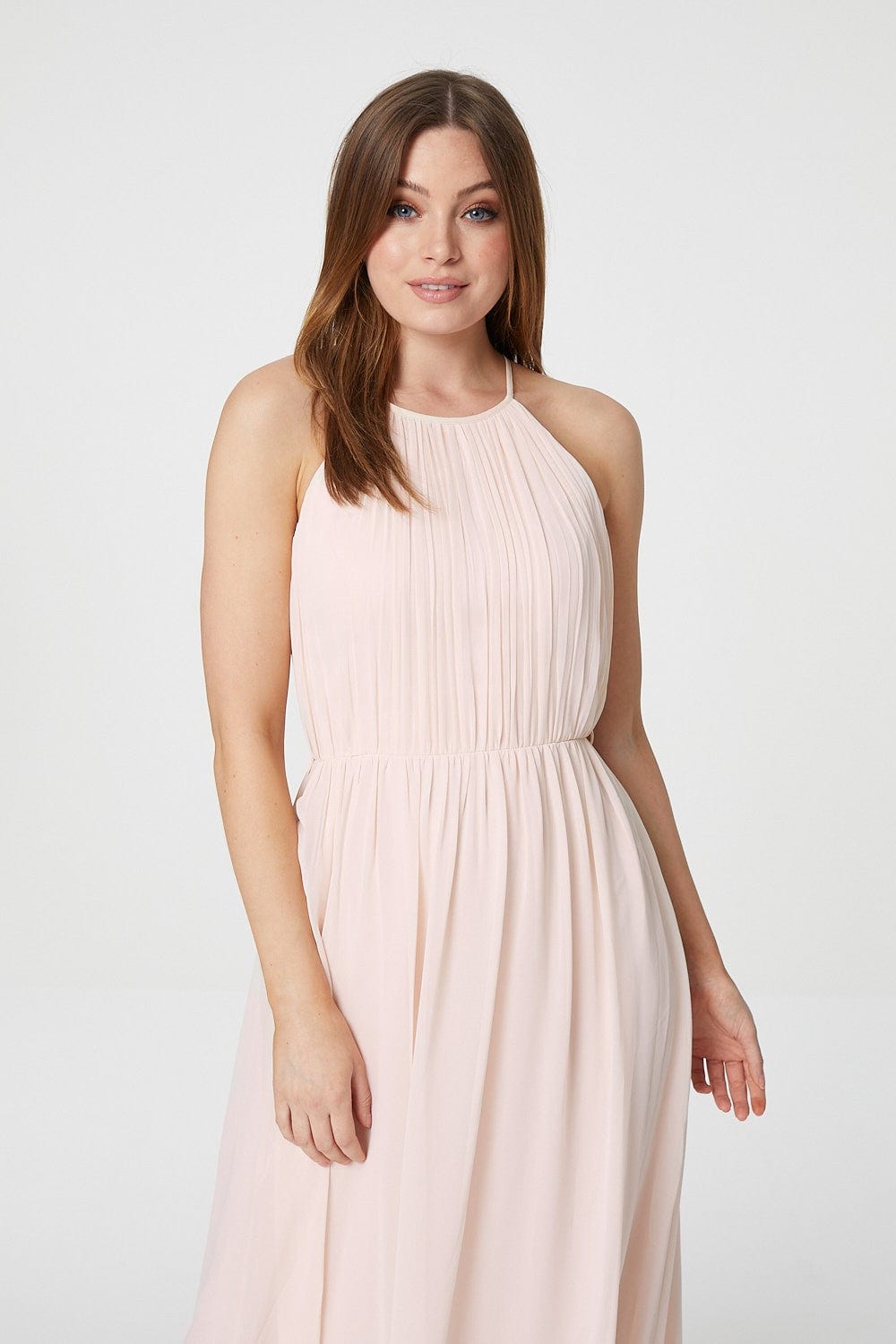 Pink | Grecian Sleeveless Maxi Dress