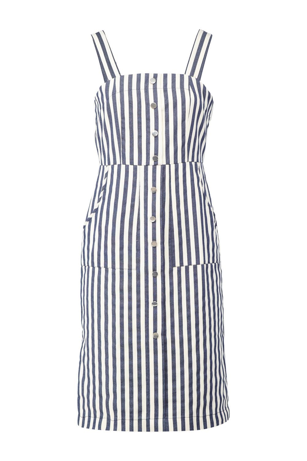 Navy | Striped Pinafore Dress