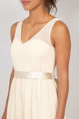 Beige | A-Line Sweetheart Maxi Dress